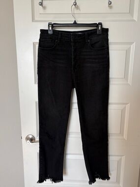 Just USA Black High-Waist Frayed Hem Jeans size 29